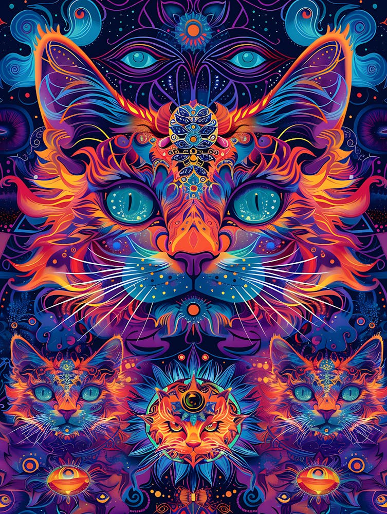 Psychedelic Cat 8