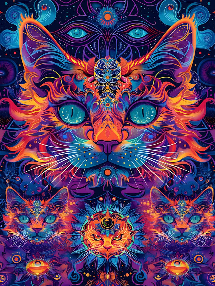 Psychedelic Cat 8
