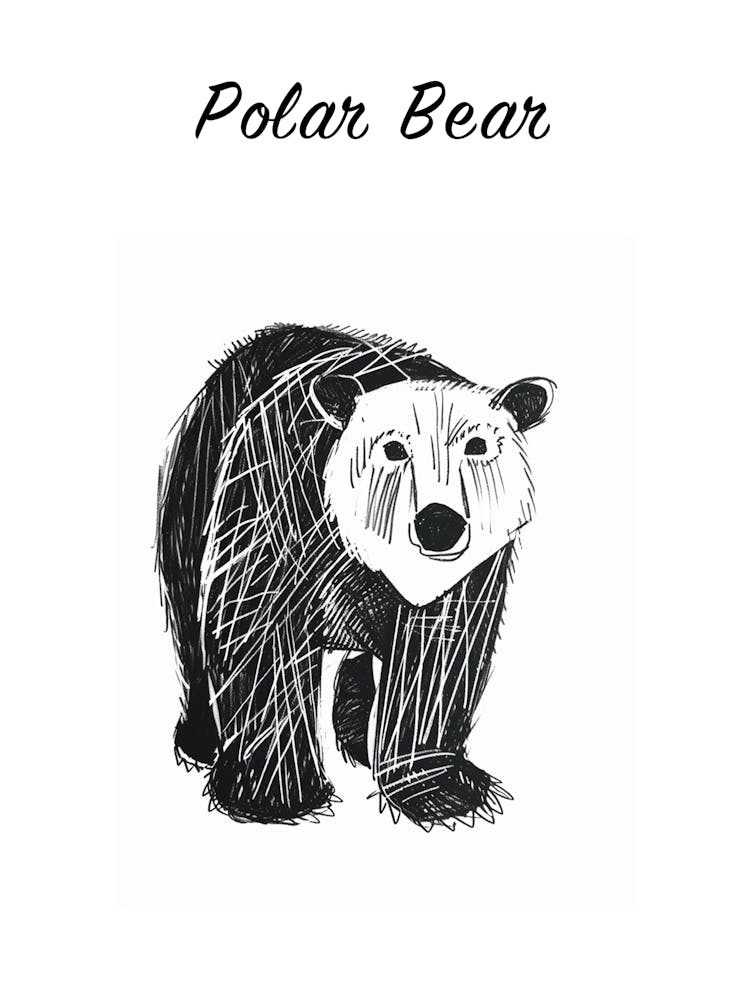 B&W Polar Bear Poster