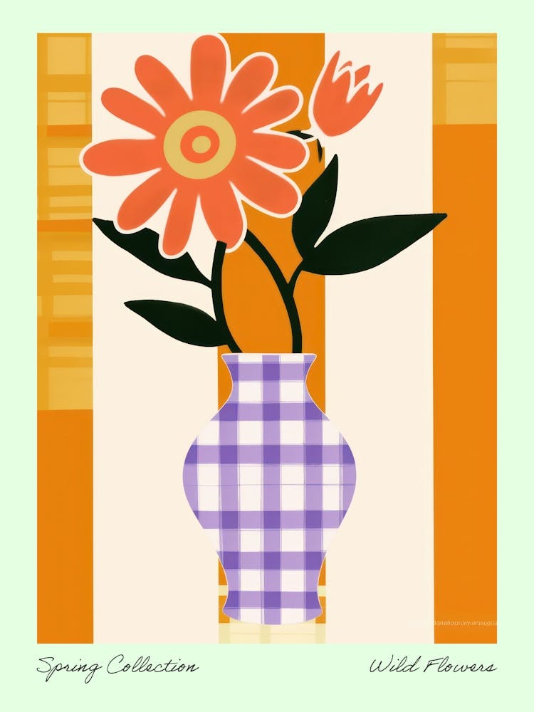 Spring Collection Wild Flowers Orange Tones In Vase 4