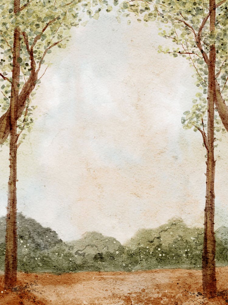 Watercolor Of Trees