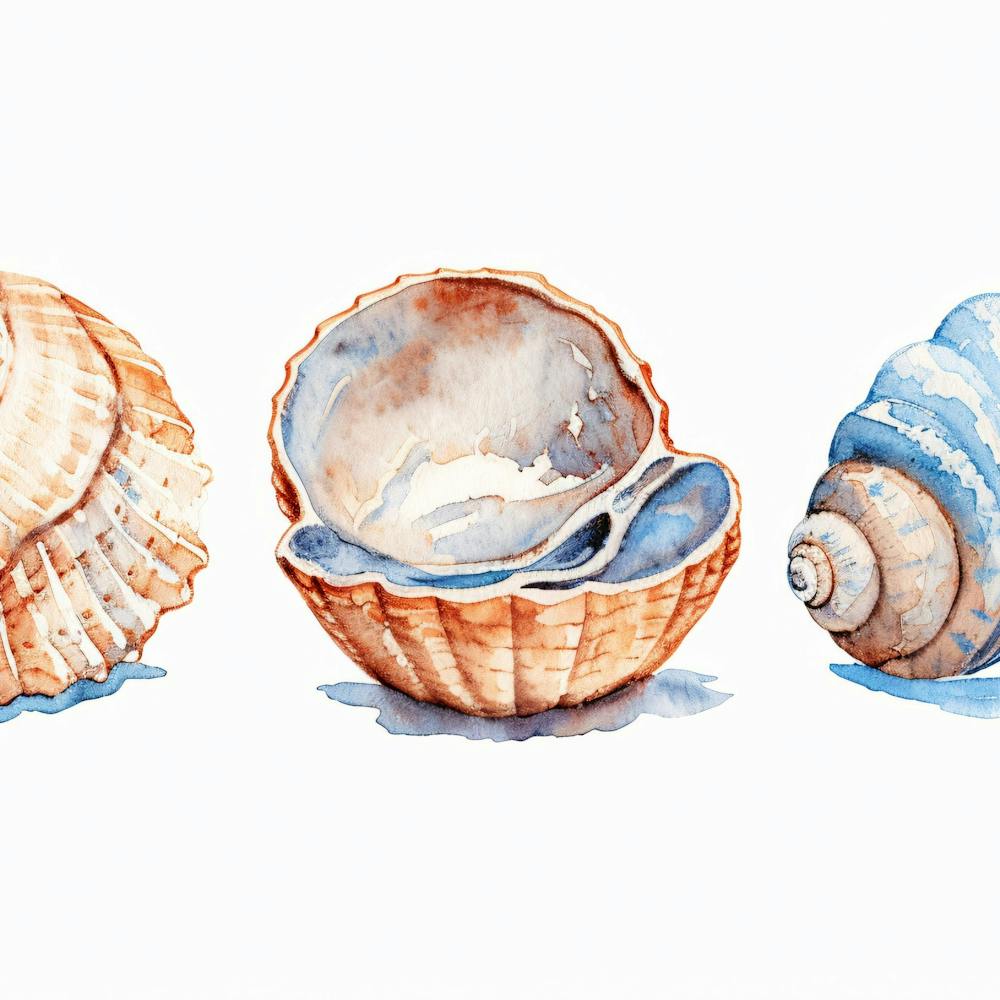 Watercolor Seashells