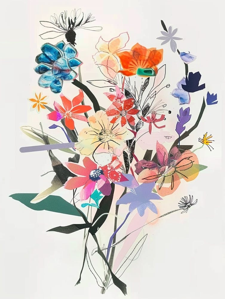 Bouquet de Fleurs Collage Edelweiss