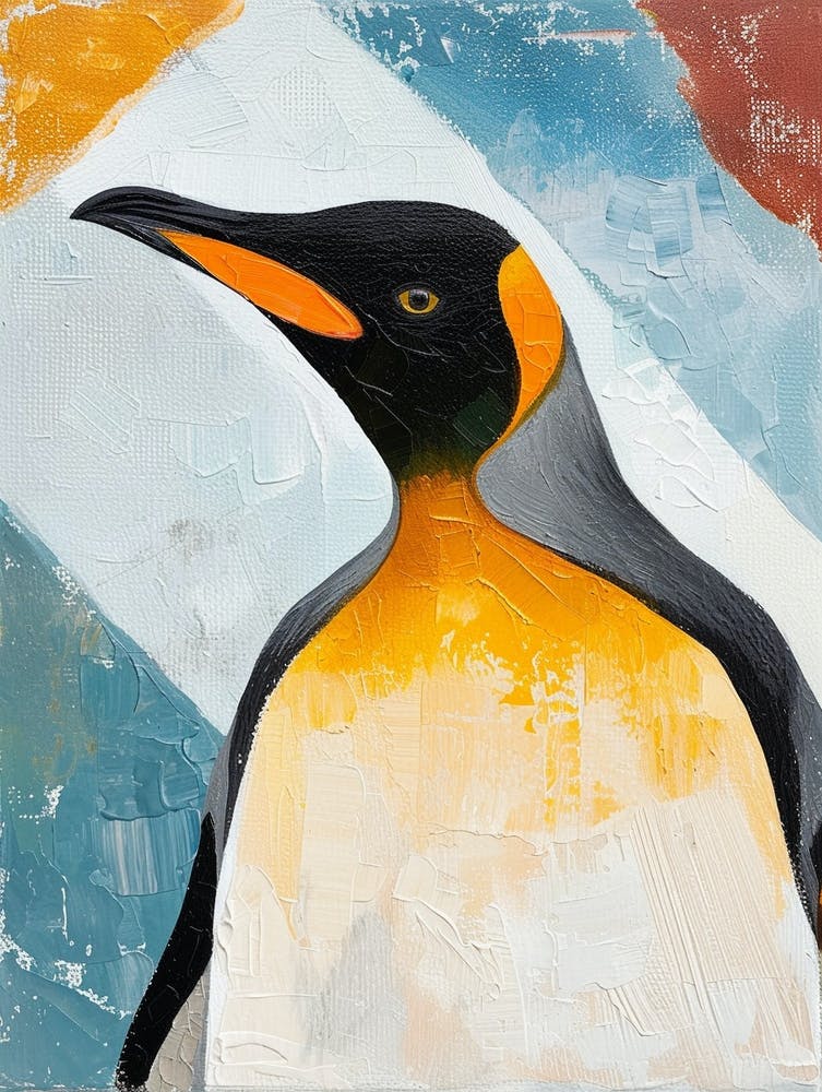 King Penguin Signy Island Colour Block Painting 1