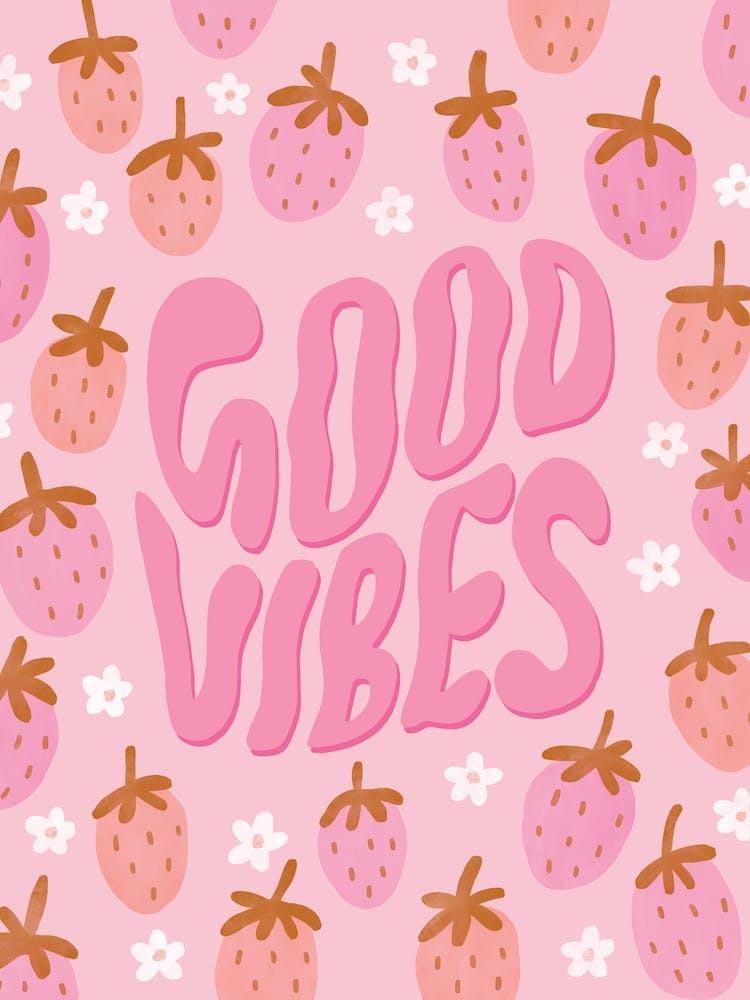 Retro Good Vibes Strawberry Pink