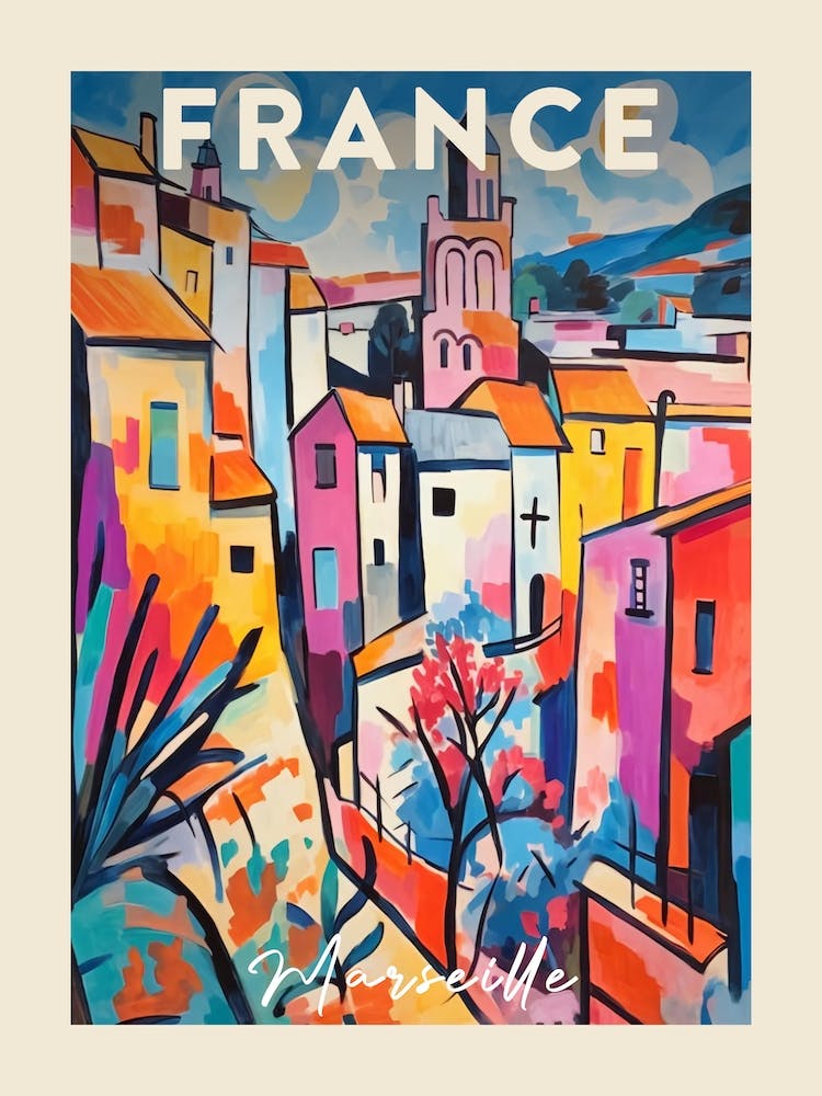 Marseille France 1 Fauvist Painting Travel Poster