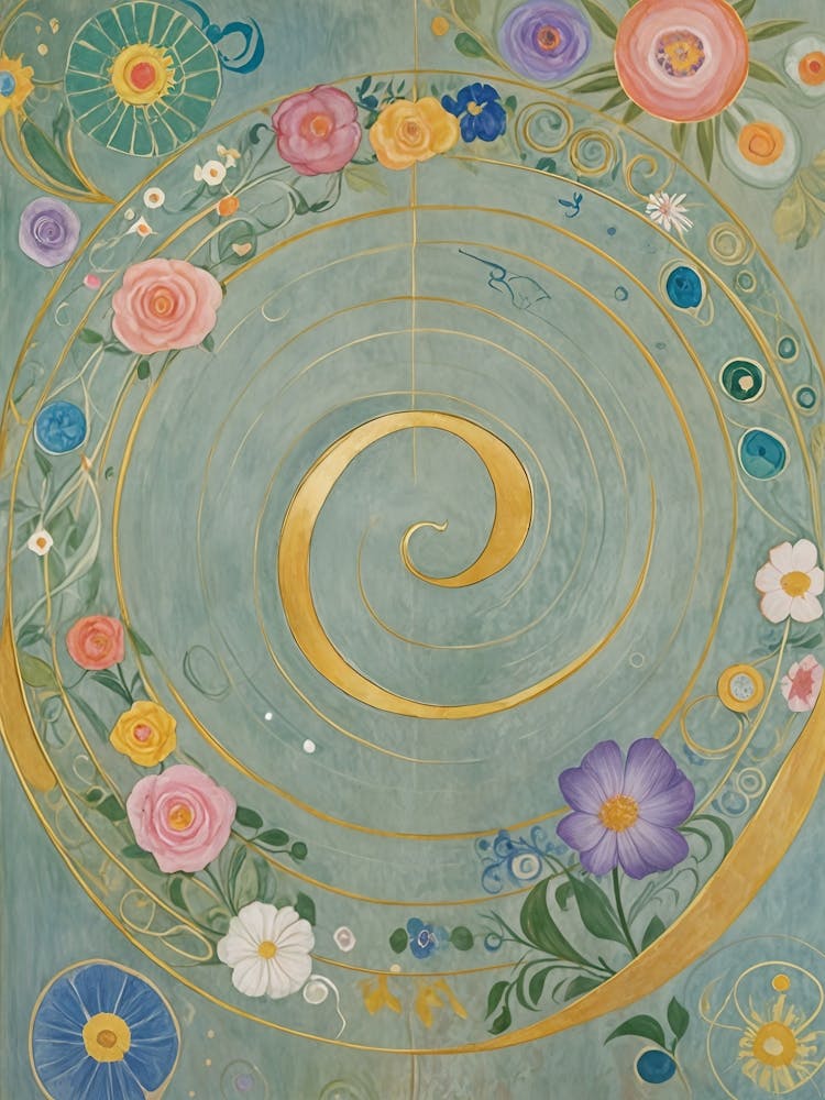 Spiral Of Floral Scribbles