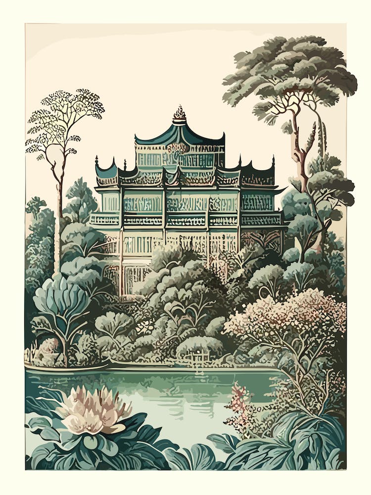 Summer Palace, China Vintage Botanical