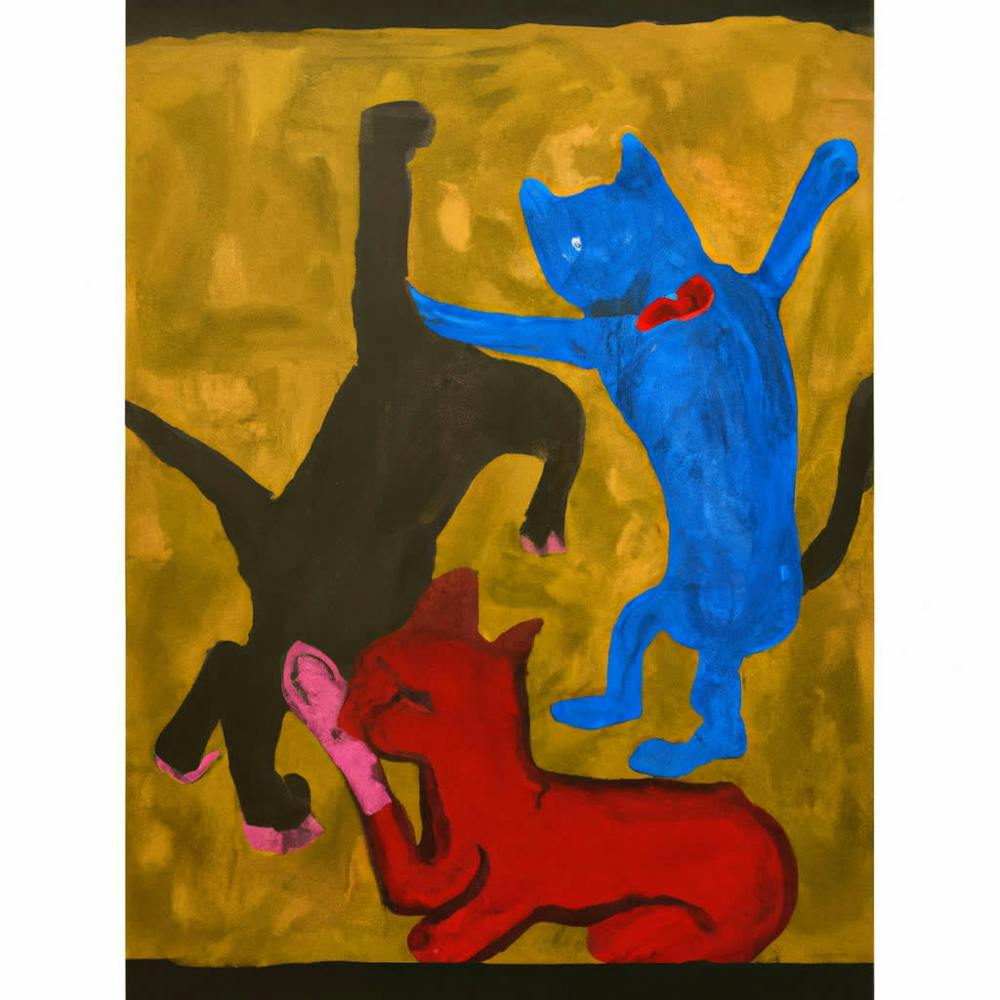 Three Cats Fighting