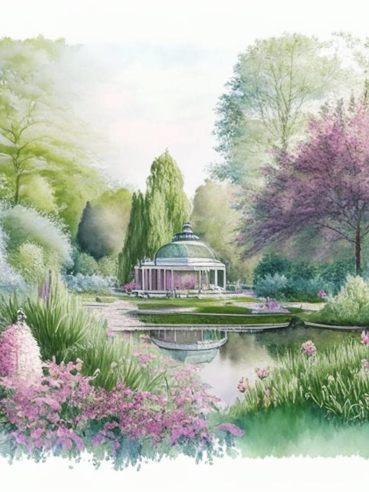 Botanischer Garten München Nymphenburg, 1, Germany Pastel Watercolour