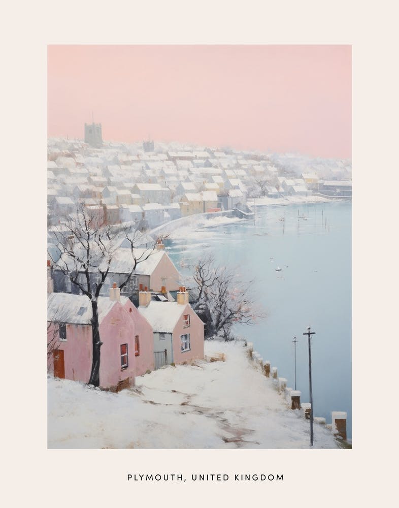 Dreamy Winter Painting Poster Plymouth United Kingdom 3