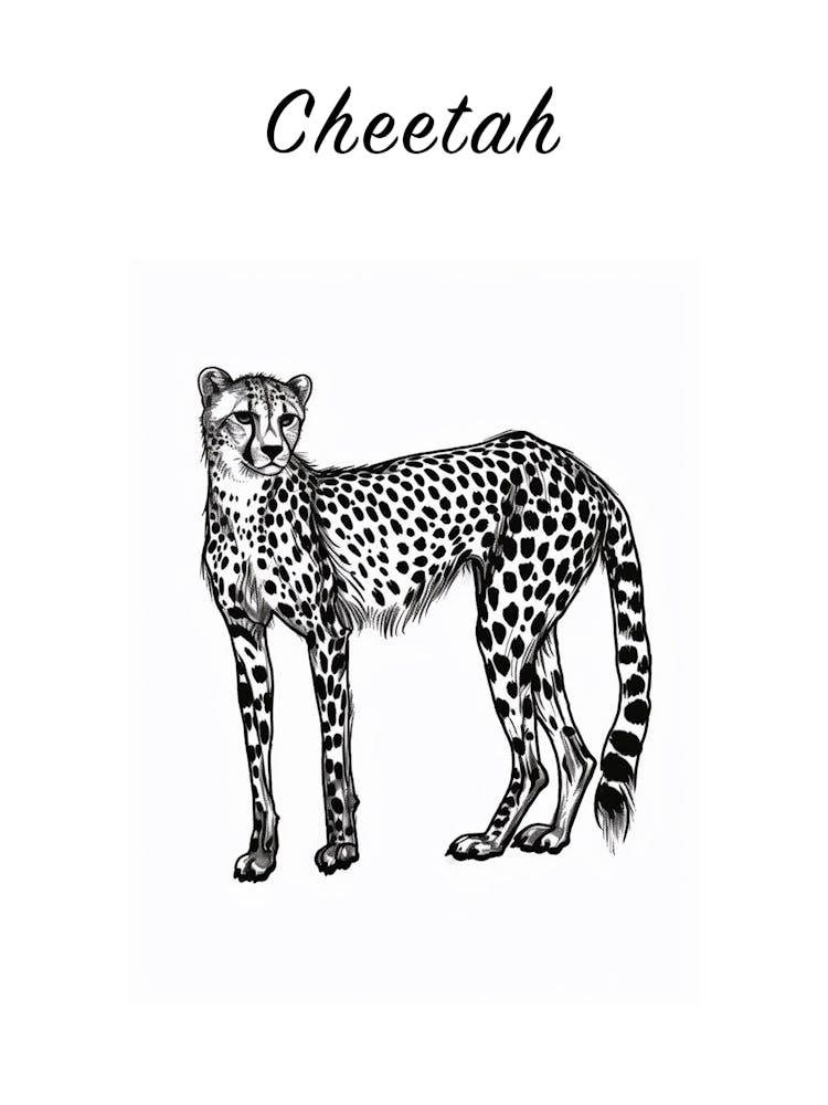 B&W Cheetah Poster