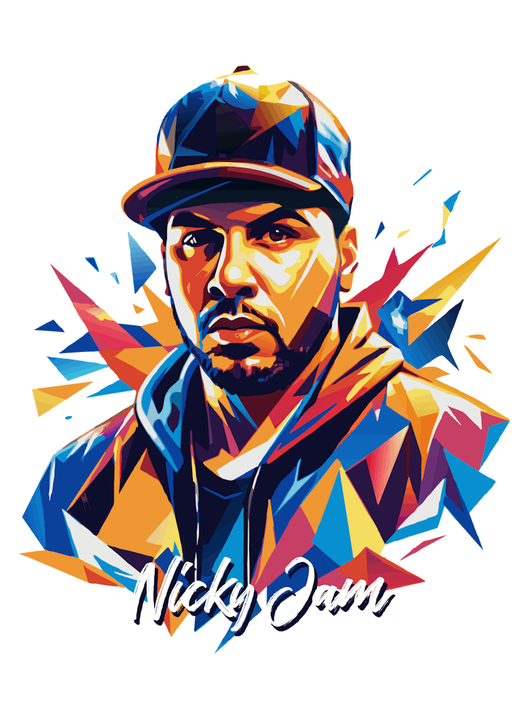 Nicky Jam 03 Portrait Music Icon Style WPAP Pop Art