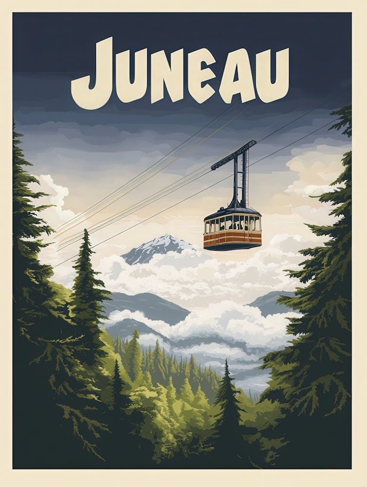 Aihrgdesign Une Affiche de Voyage Moderne Mid-Century Pour Juneau Sho 773df078 C3ca 43be 863f 02481c826f5a 0