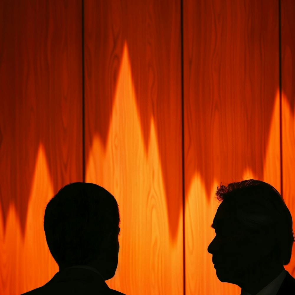 Silhouette Of Two Businessmen