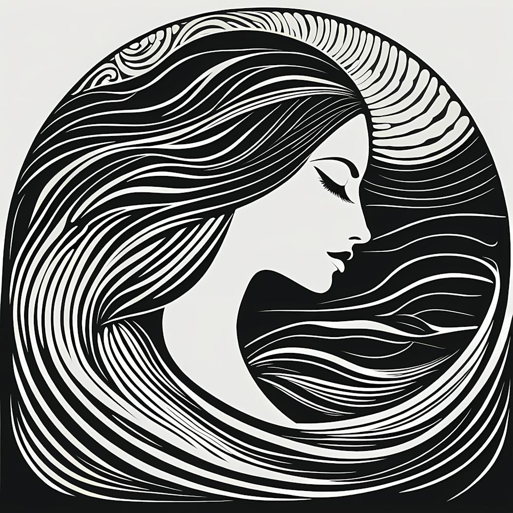 A Linocut inspired woman art, 139