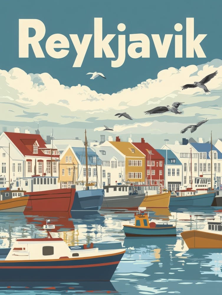 Aihrgdesign A Classic 1960s Travel Poster For Reykjavik