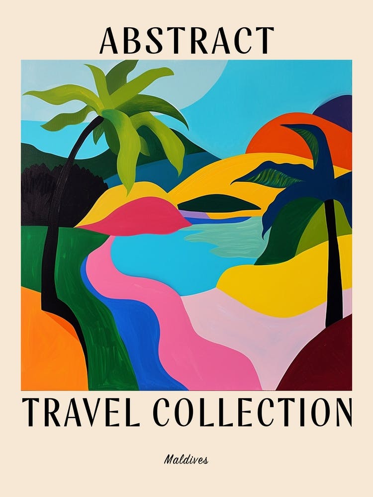 Abstract Travel Collection Poster Maldives 3