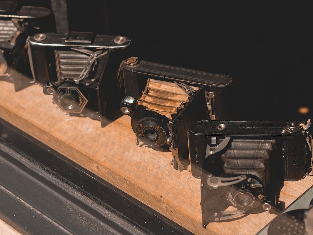 Row Of Vintage Cameras