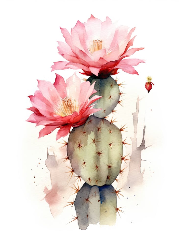 Trichocereus Cactus Watercolour Drawing 1