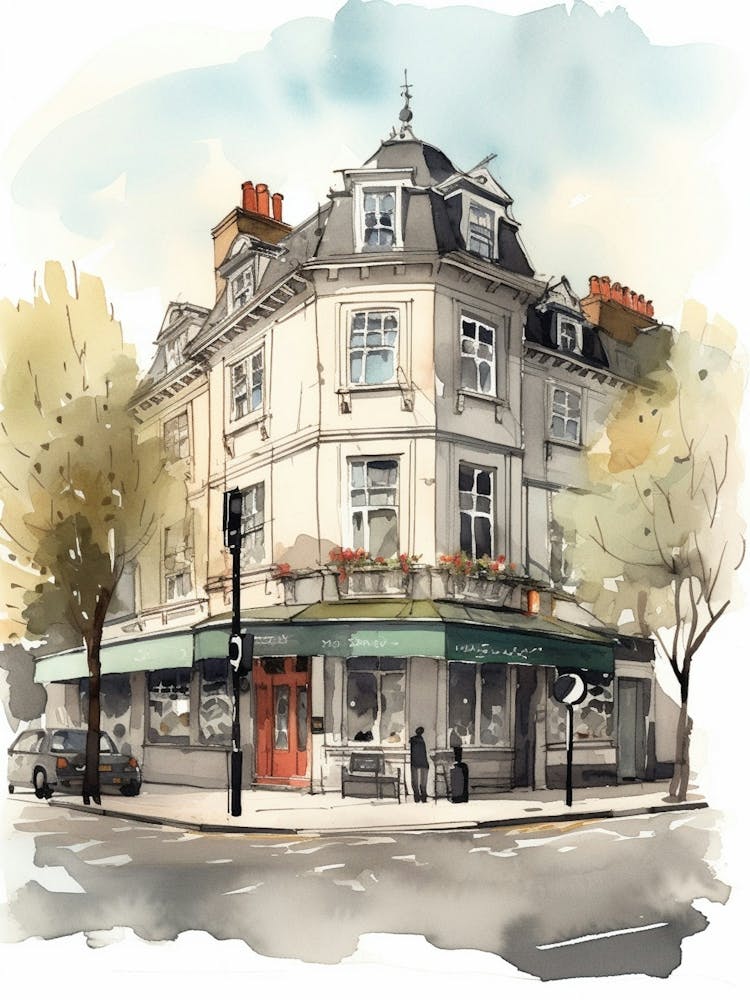 Quartier de Putney à Londres, Aquarelle 4