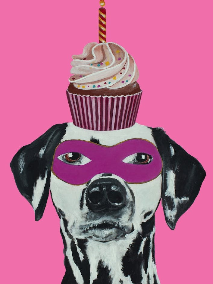 Dalmatian With Cupcake