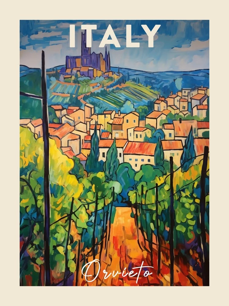 Orvieto Italy 1 Fauvist Painting Travel Poster