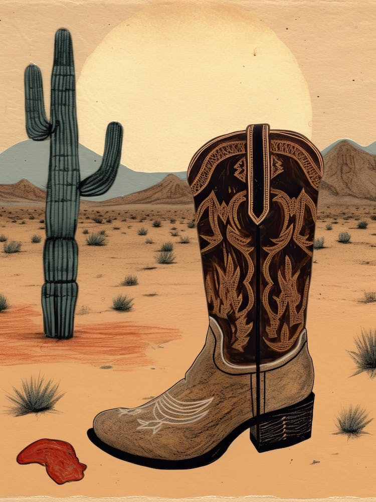 A Cowboy Boot In The Desert 2