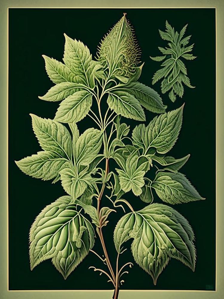 Oregano Leaf Vintage Botanical 1