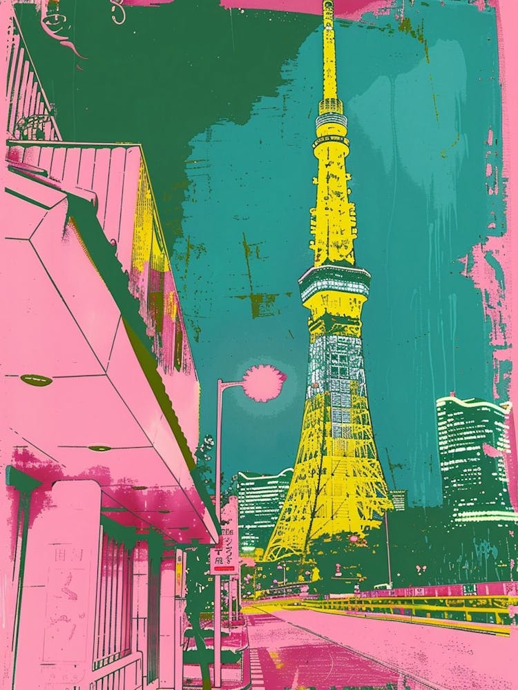 Tokyo Tower Duotone Silkscreen 2