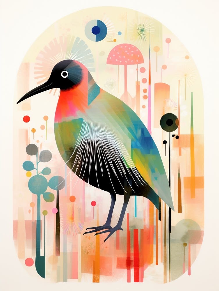 Bird Painting Collage Kiwi 1