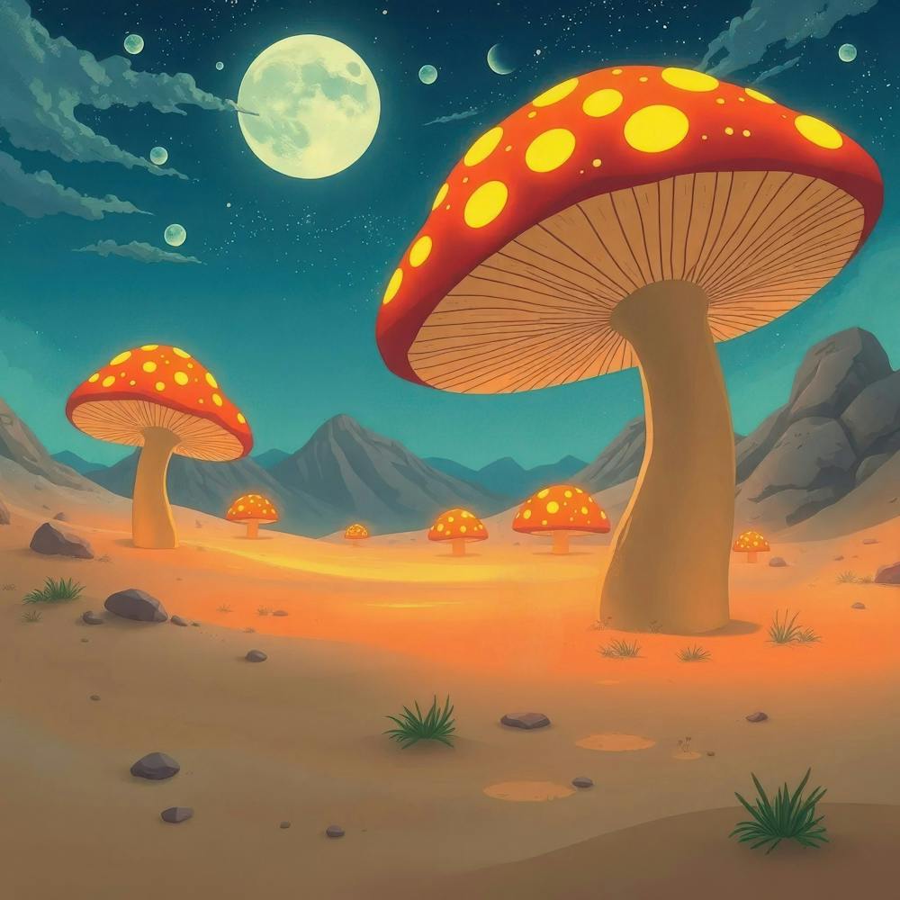 Mushroom In The Desert