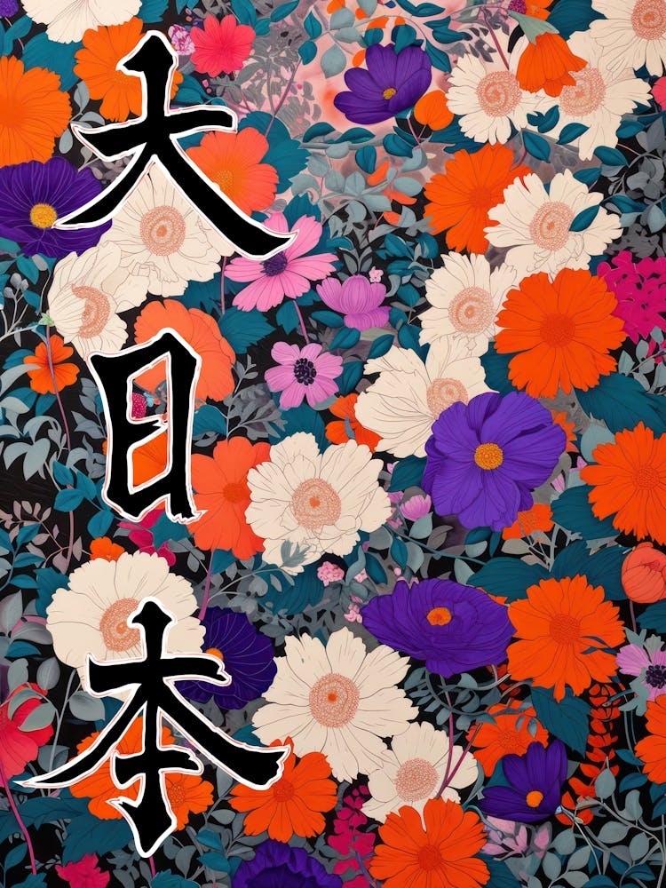 Great Japan Hokusai Japanese Flowers 8 Poster