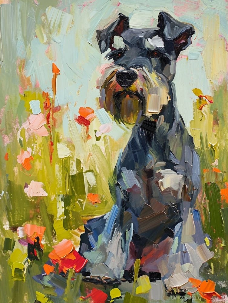 Miniature Schnauzer Acrylic Painting 1
