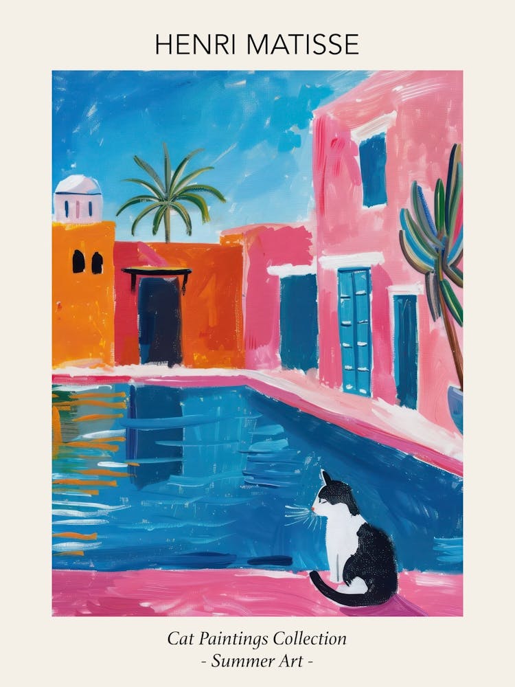 Henri Matisse Cat In Morocco Pool Summer Painting