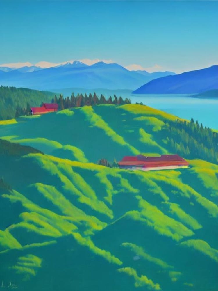 Olympic National Park United States Of America Blue Oil Painting 1