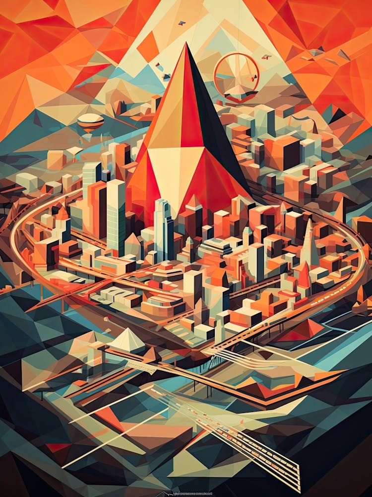 Bangkok, Thailand, Geometric Illustration 3