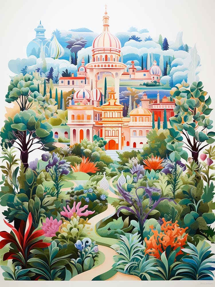 Giardino Di Boboli Italy Modern Illustration 2