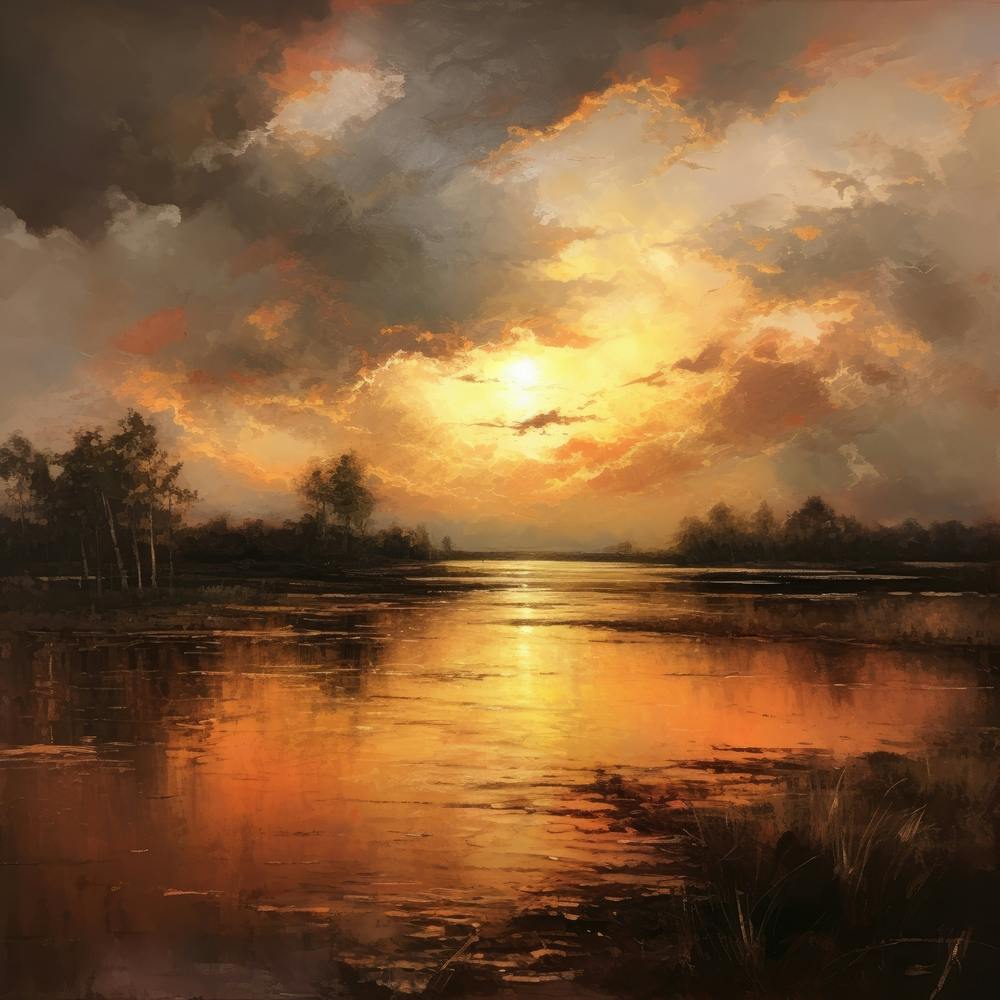 Sunset Over The River