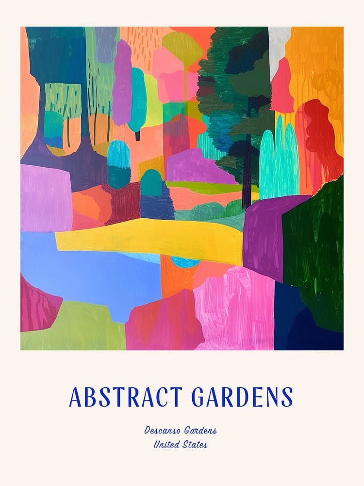 Colourful Gardens Descanso Gardens Usa 2 Blue Poster