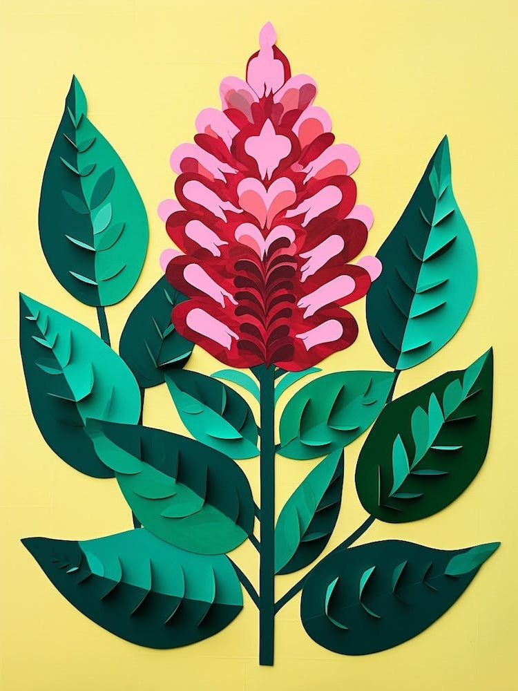 Cut Out Style Flower Art Celosia 2