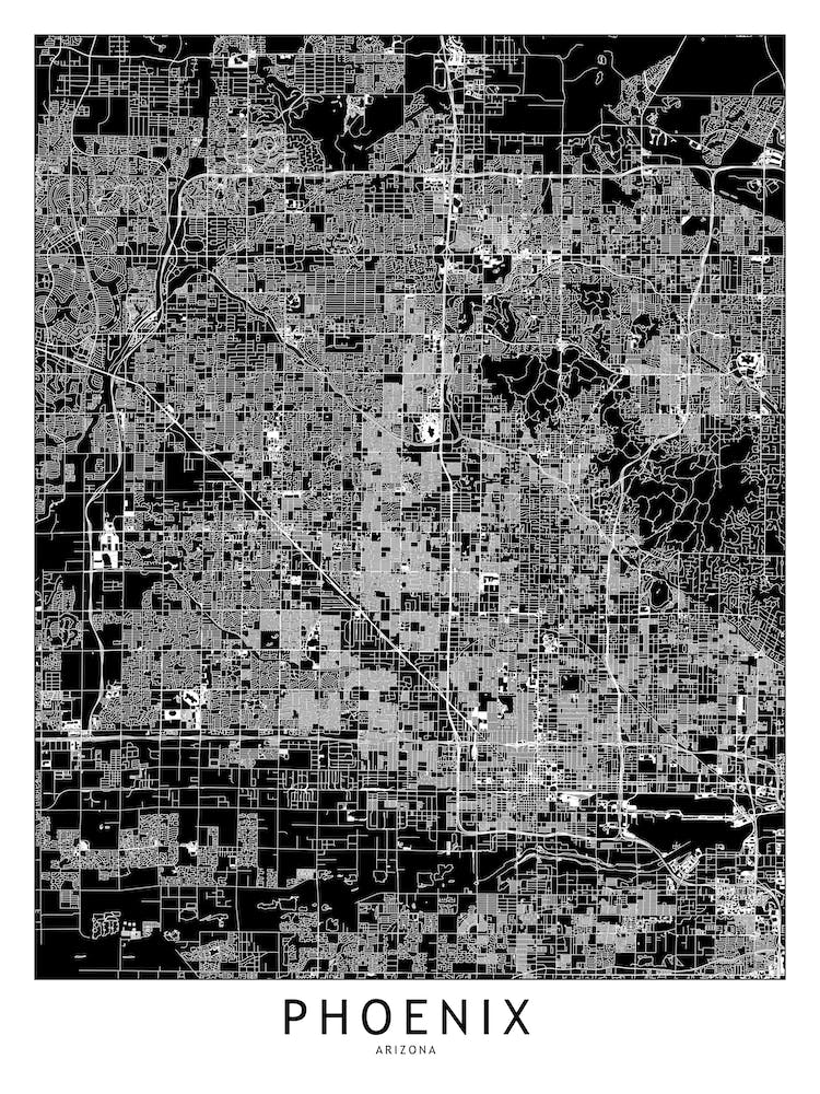 Phoenix Black And White Map