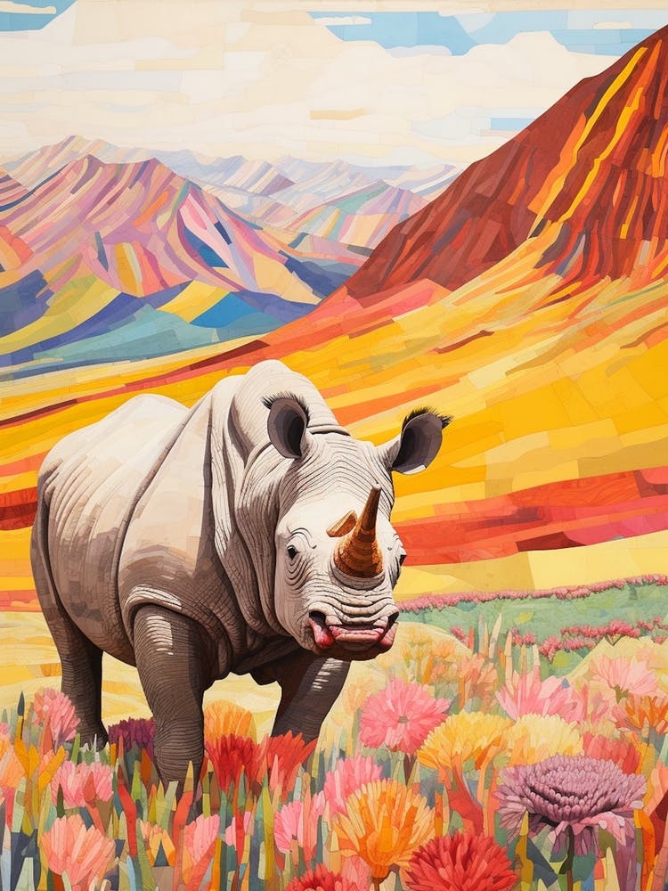 Rhino In The Grass 4