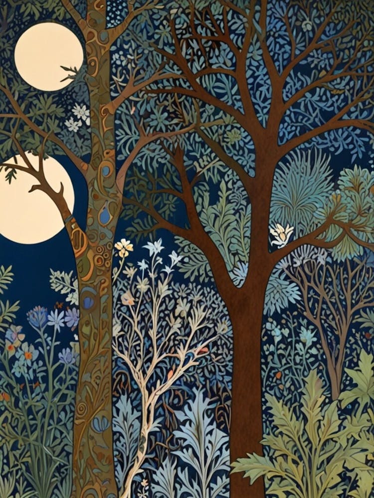 William Morris Moonlight In The Forest 252