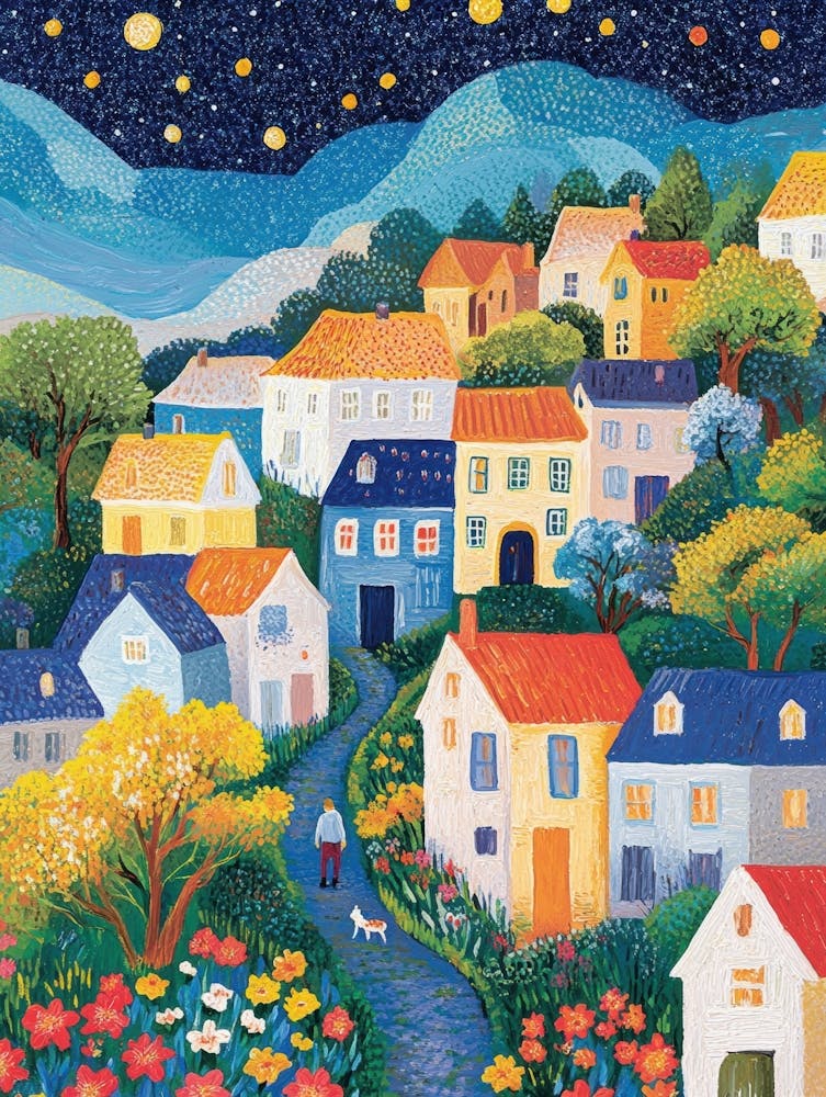 Colorful Summer  Village Houses