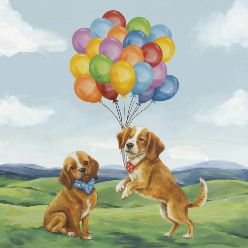 Whimsical Dogs Balloon Fiesta Print Art And Wall Art