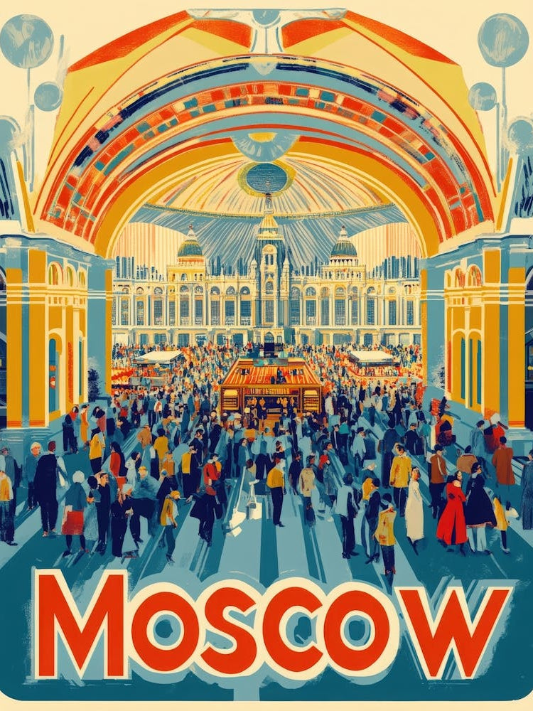 Aihrgdesign A 1970s Inspired Travel Poster For Moscow 7