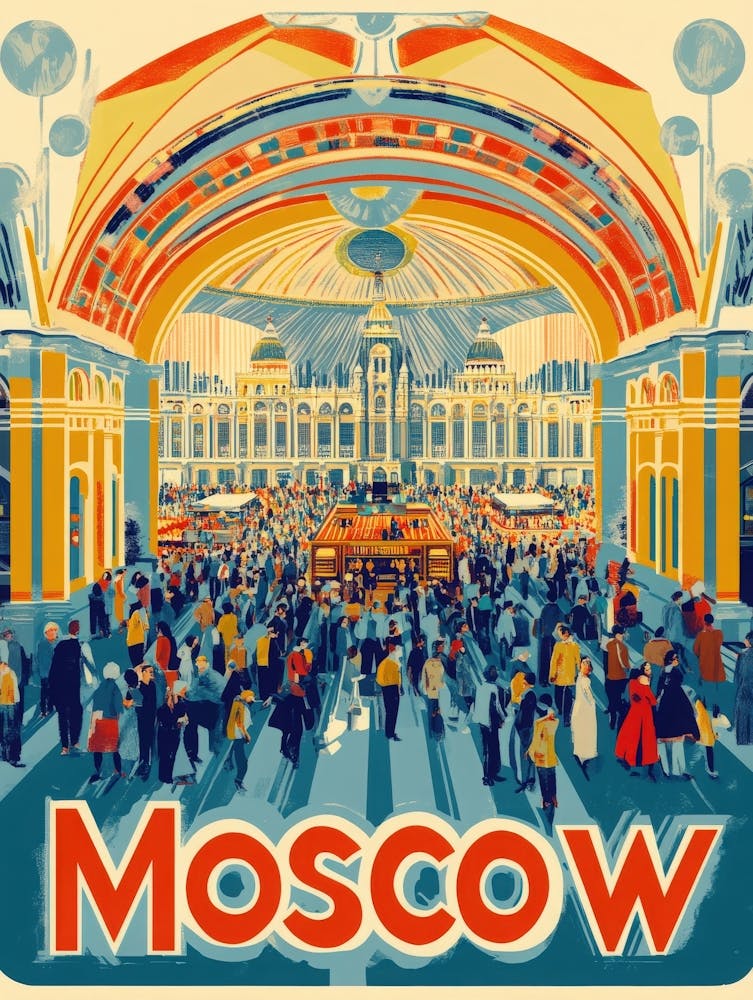 Aihrgdesign A 1970s Inspired Travel Poster For Moscow 7