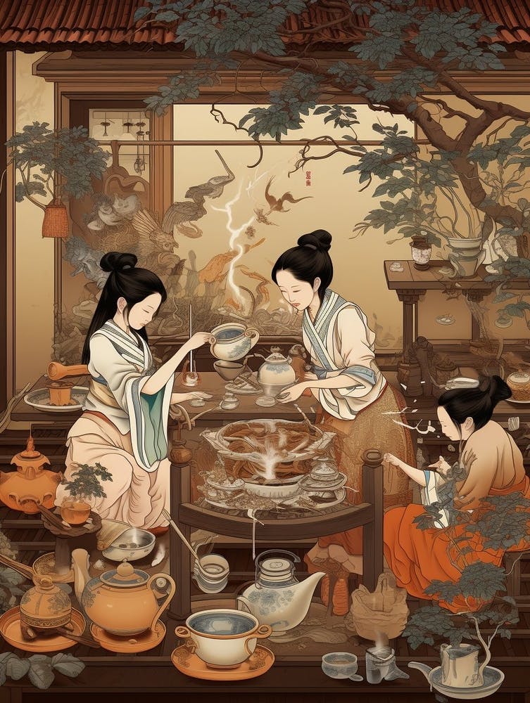 Chinese Tea Culture Vintage Illustration 10