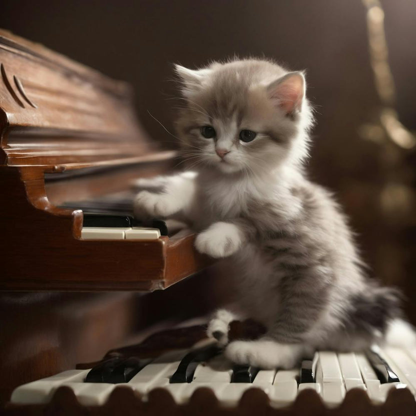 Kitten Playing Piano